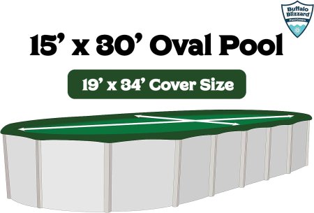 Buffalo Blizzard® Green/Black Winter Cover Measurements - 19' x 34'