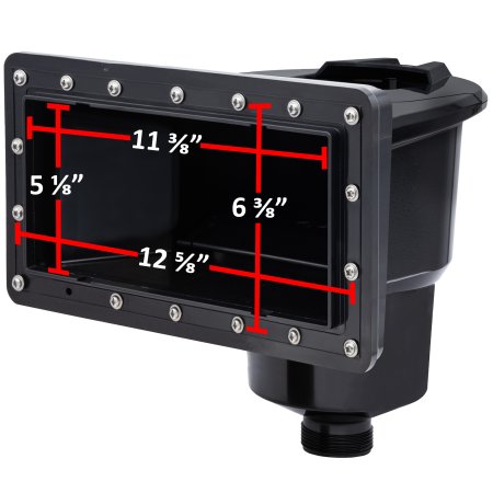 Carvin® Skimtech 500™ Black Wide-Mouth Skimmer For Above Ground Swimming Pools