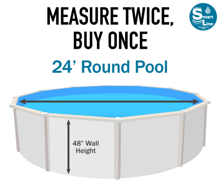 SmartLine&reg;  24' Round Manor Beaded Swimming Pool Liner - <B>For Esther Williams Pools Only</B> - (Various Heights), 25 Gauge