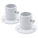 Perma-Cast Pool Ladder & Handrail Aluminum Flange (for use on wood or aluminum decks) - 2 Pack