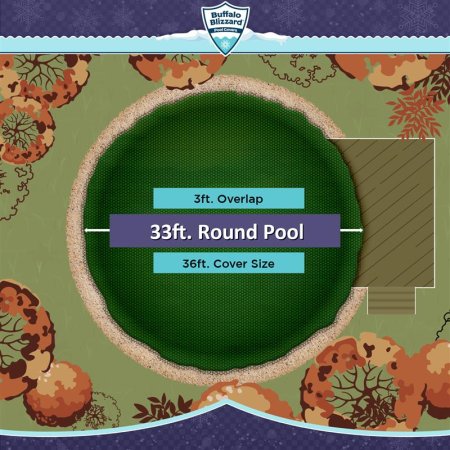 Buffalo Blizzard&reg; Round Pool Leaf Net Cover For Above Ground Pool (Various Sizes)