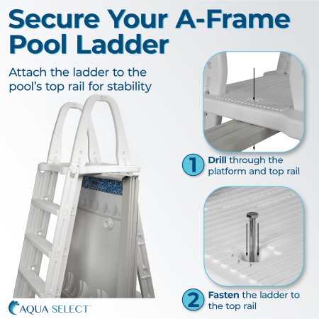 Aqua Select® A-Frame Swing Up & Lock Ladder for Above Ground Pools