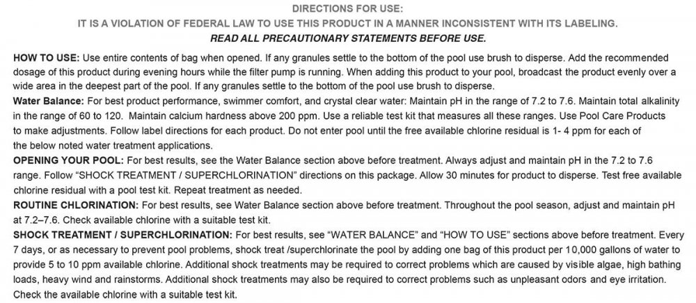 Directions For Use Dry Tec Shock