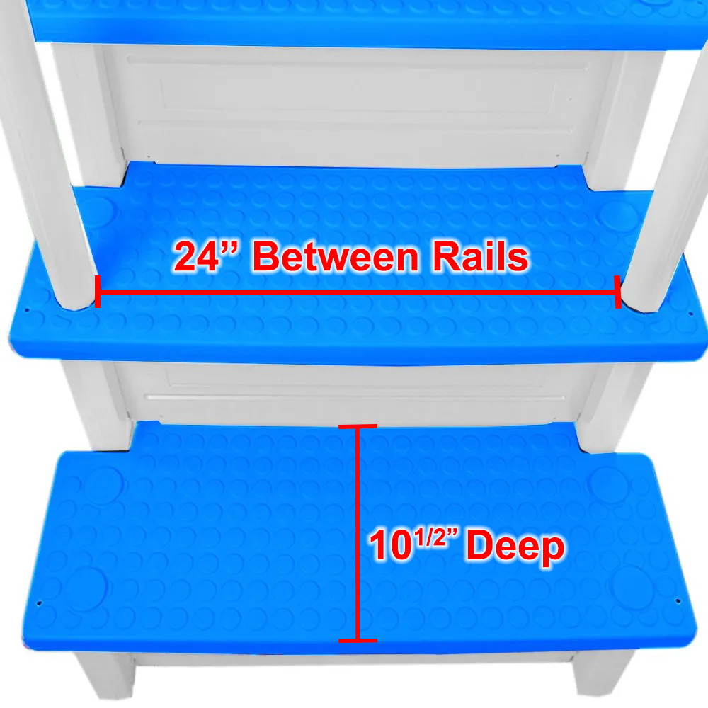 Measurements for Blue Treads on Pool Steps