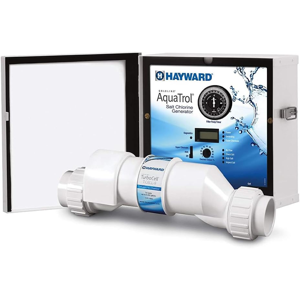 Hayward® AquaTrol Salt Chlorination System w/ GLX-CELL-5 Salt Cell, Hose/Pipe Fittings
