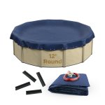 Buffalo Blizzard® Deluxe Blue/Black Winter Cover with Cover Clips for a 12' Round Pool