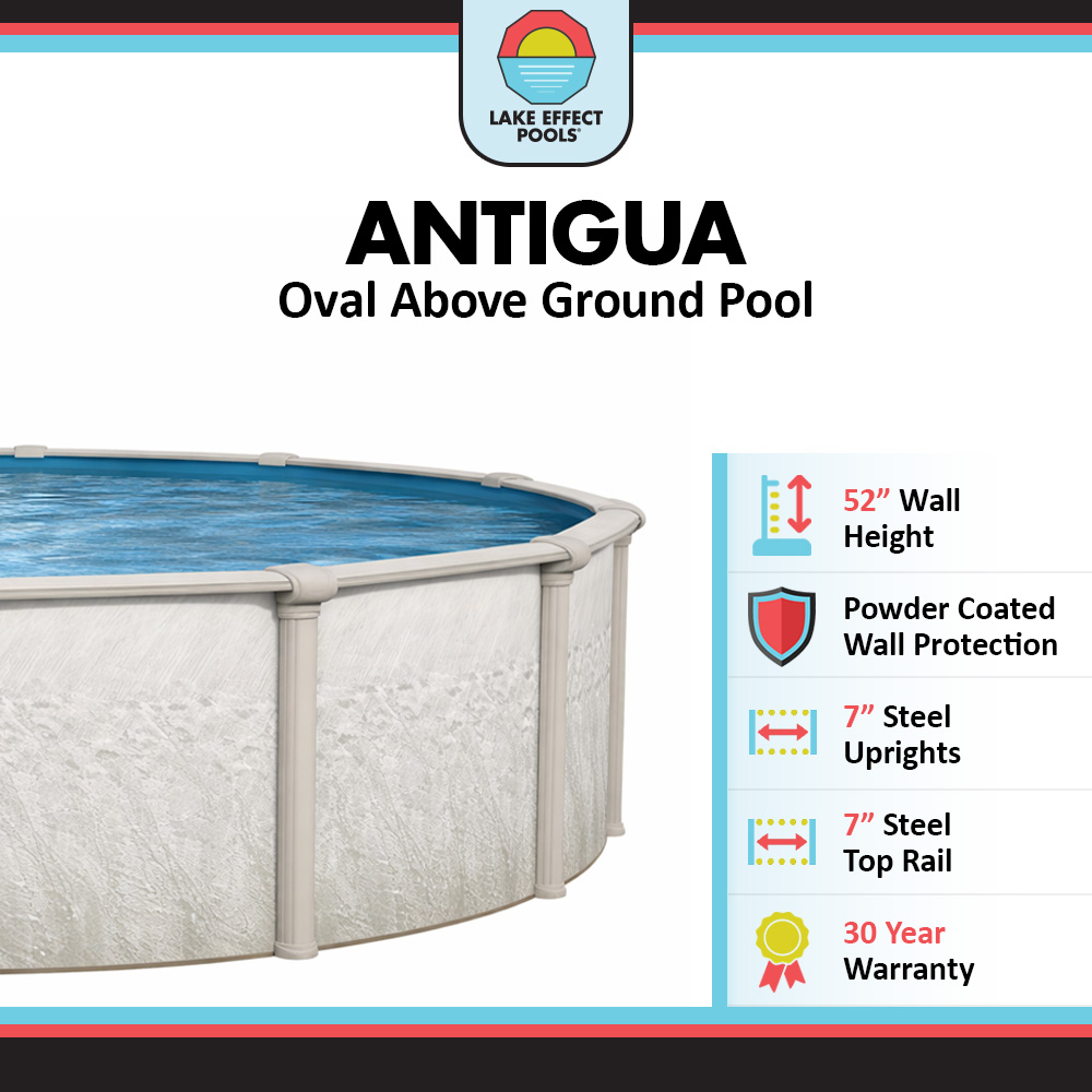 Antigua by Lake Effect Pools® Oval Above Ground Pool with 52" Walls