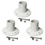 Aluminum Slide Deck Flanges - Set of 3 w/ Concrete Anchor Kit