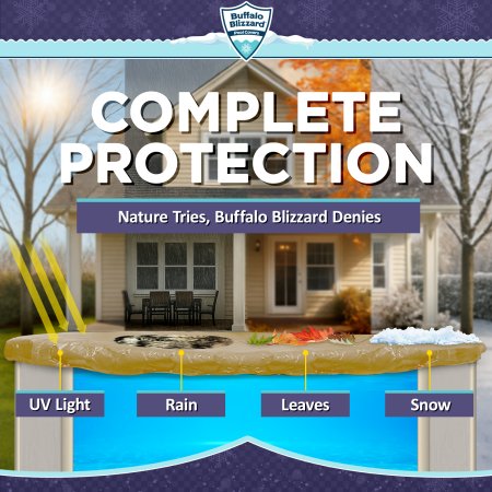 Buffalo Blizzard&reg; Supreme Plus Winter Cover w/ Cover Clips - Round Pools