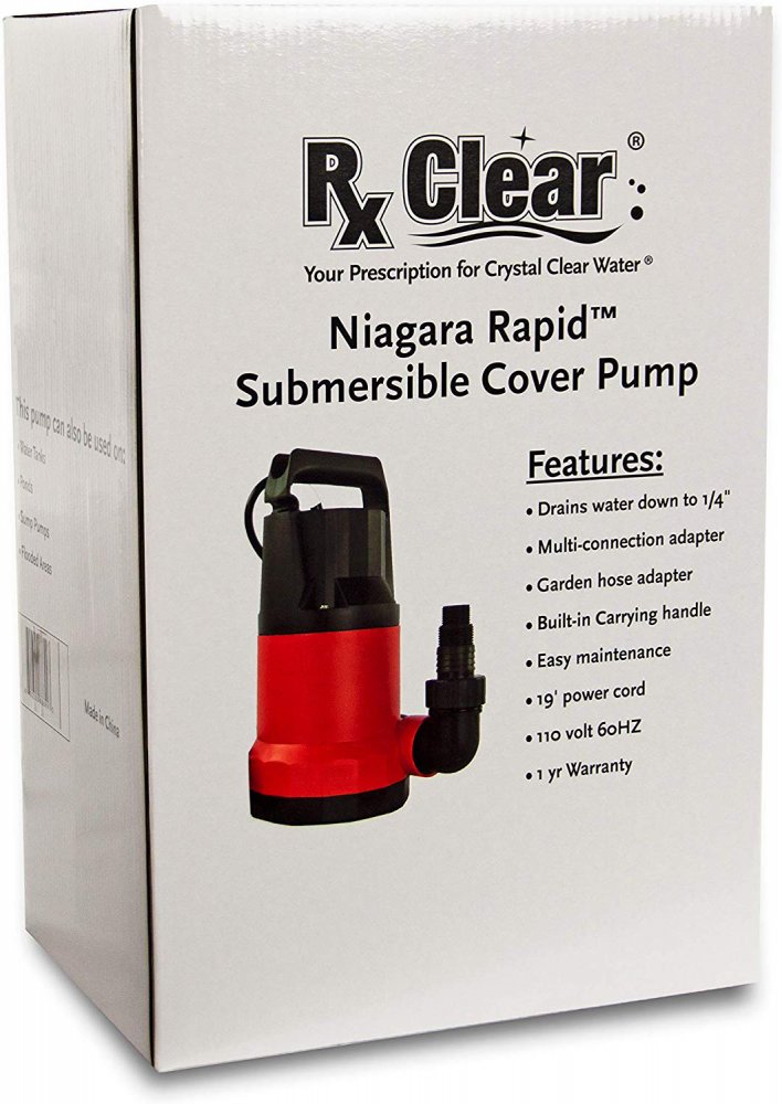 Rx Clear® Niagara Rapid Submersible Cover Pump In Packaging