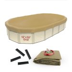Buffalo Blizzard® Supreme Plus Tan/Silver Winter Cover with Cover Clips for a 18' x 36' Oval Pool