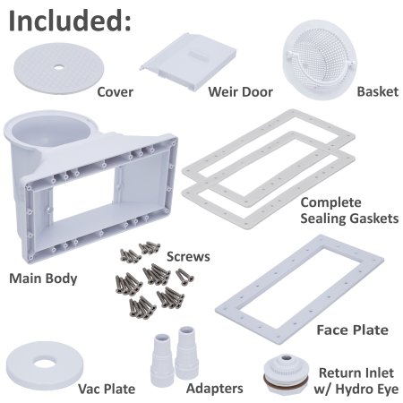 Rx Clear&reg; Wide-Mouth Skimmer for Above Ground Swimming Pools - White