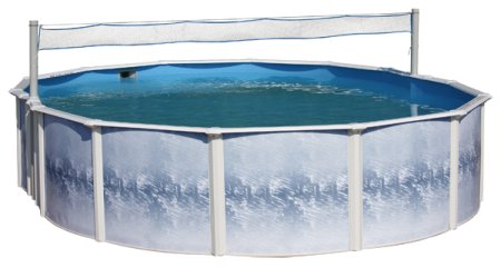 Buffalo Blizzard® Deluxe Blue/Black Winter Cover for a 8' x 12' Oval Pool With 6" Pole Cut Outs