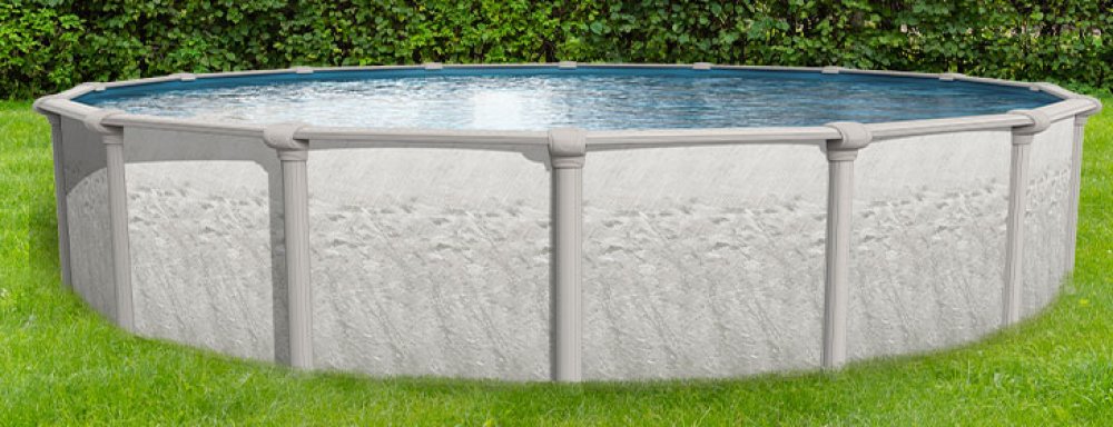 Riviera by Lake Effect® Pools Round Above Ground Pool In Yard