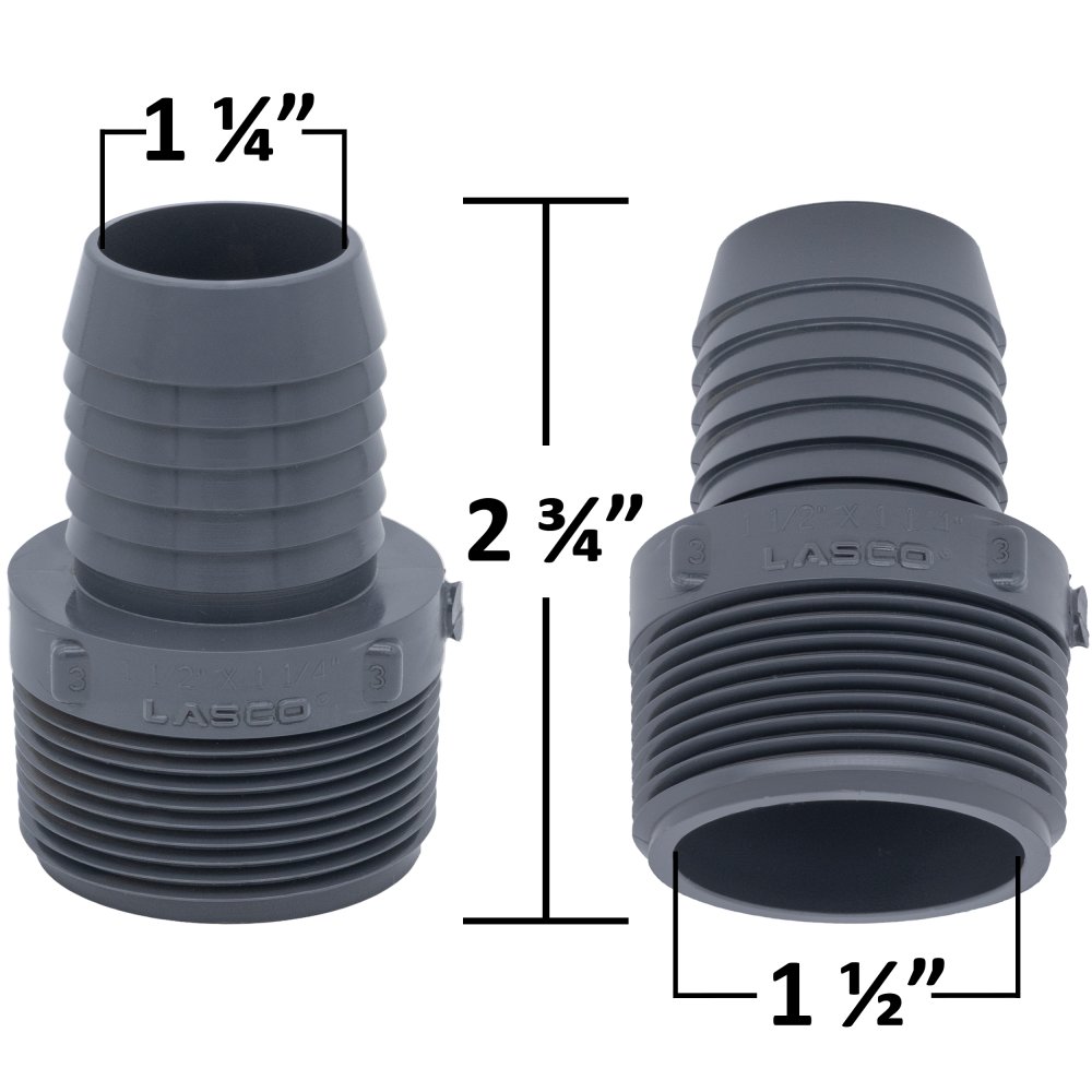 1 &frac12;" x 1 &frac14;" Insert Reducing Male Adapter
