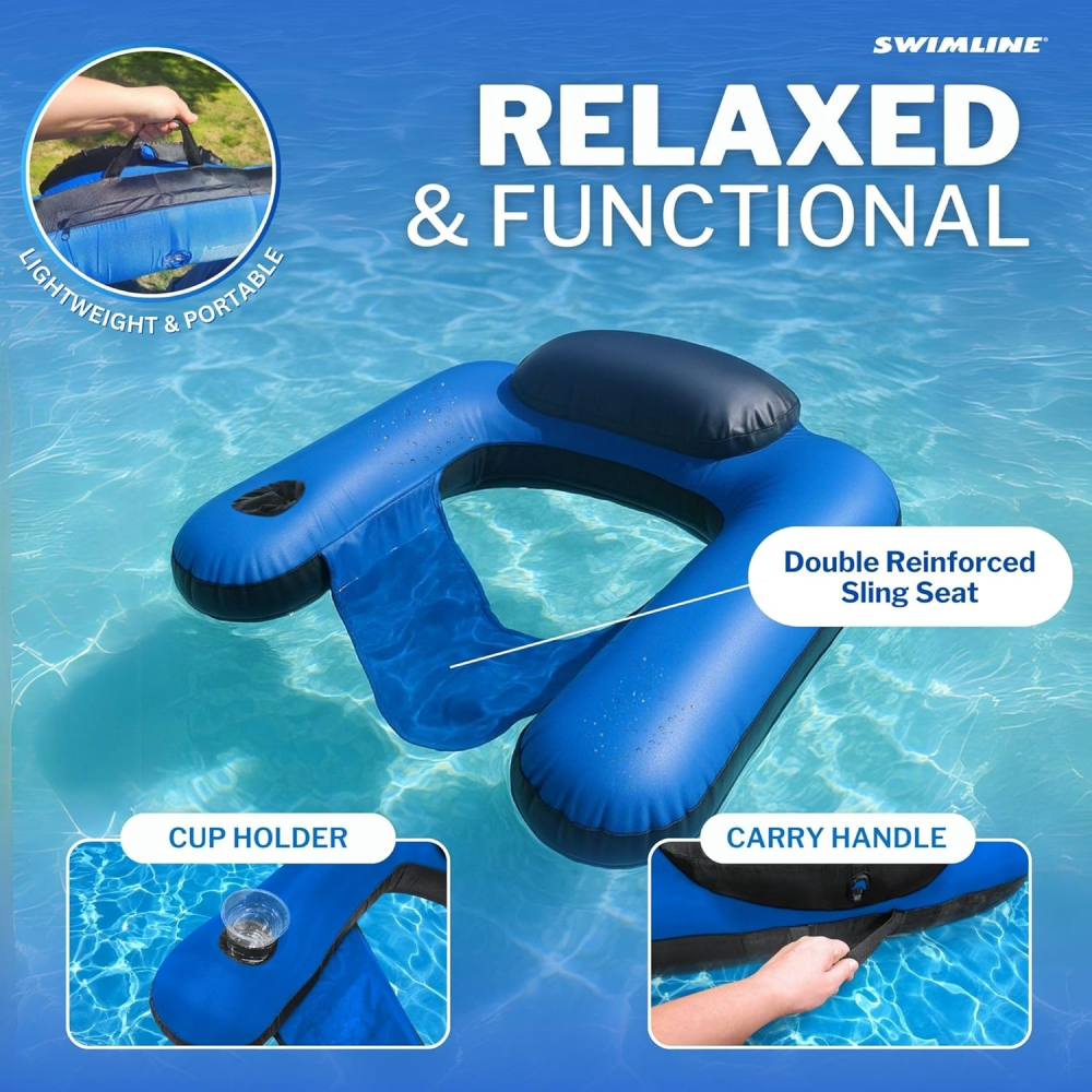 Swimline® Fabric Covered U-Seat Lounger - Relaxed & Functional