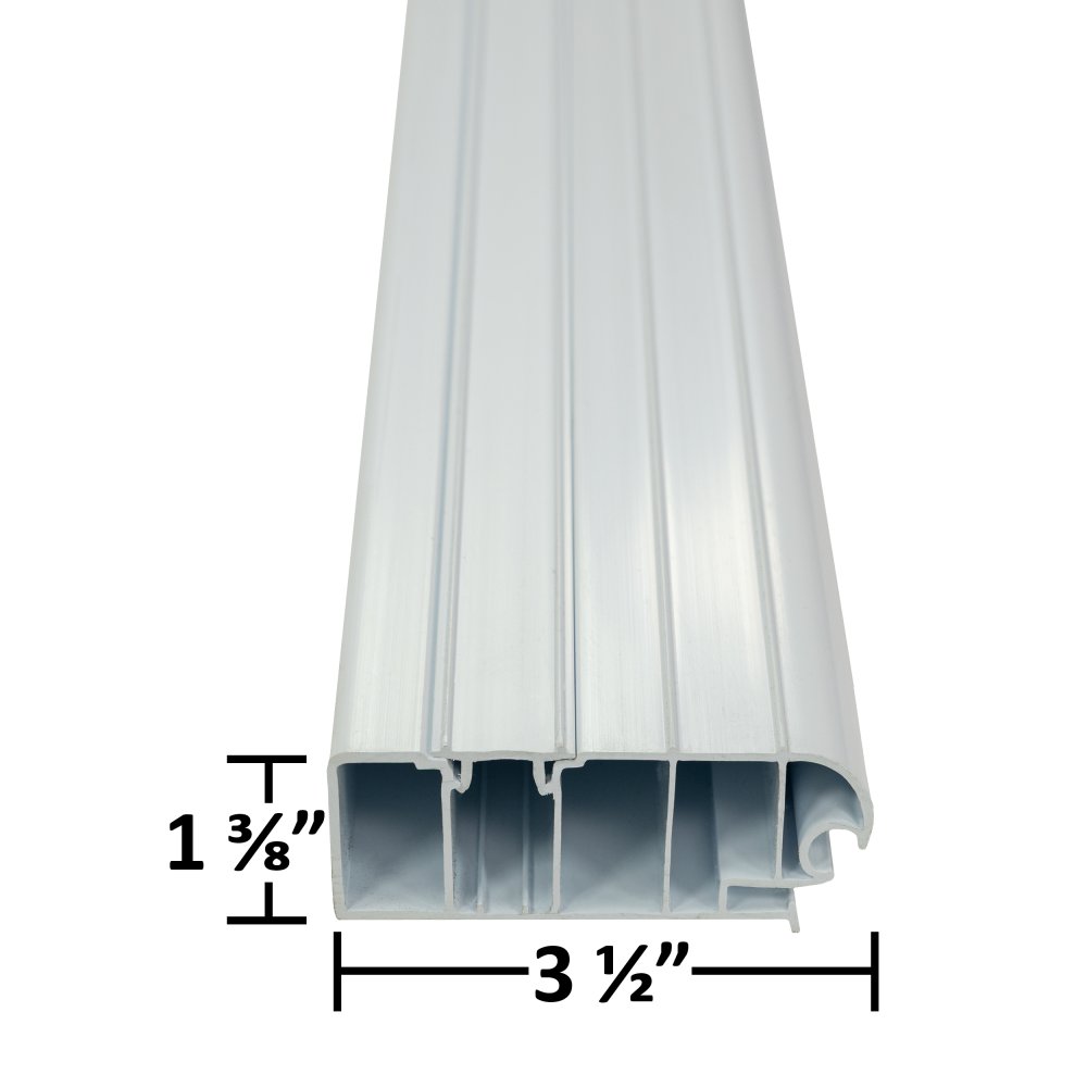 Pool Coping Strip from Fanta Sea, close up view of the end of the strip, with measurements
