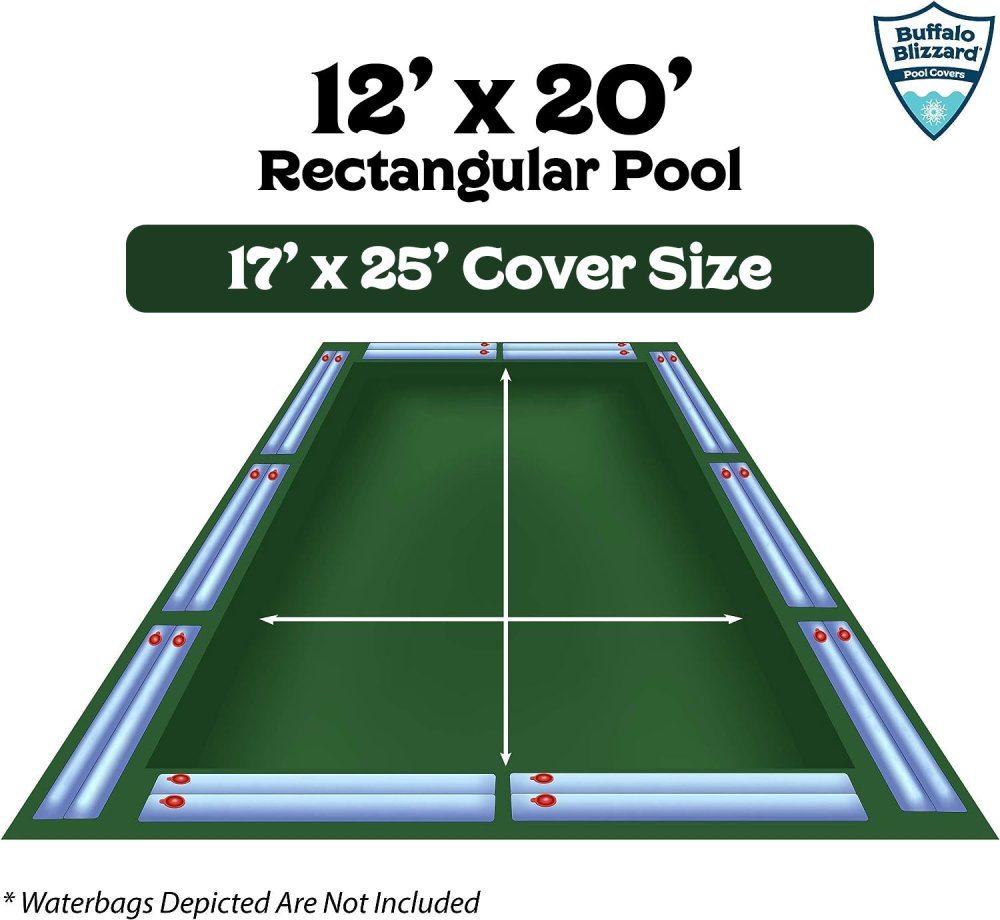 Buffalo Blizzard® Pool Cover Measurements - 17' x 25'