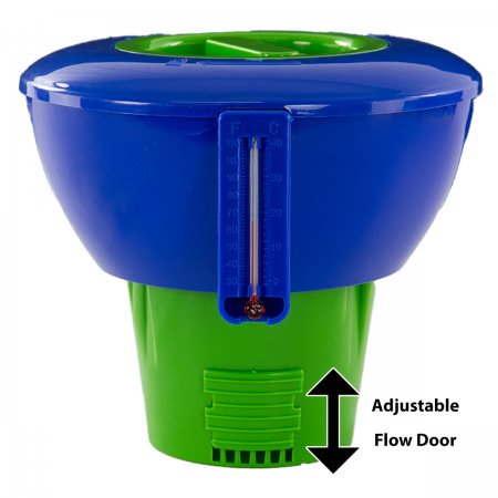 Adjustable Flow Door On Aqua Select® Floating Chlorinator With Thermometer