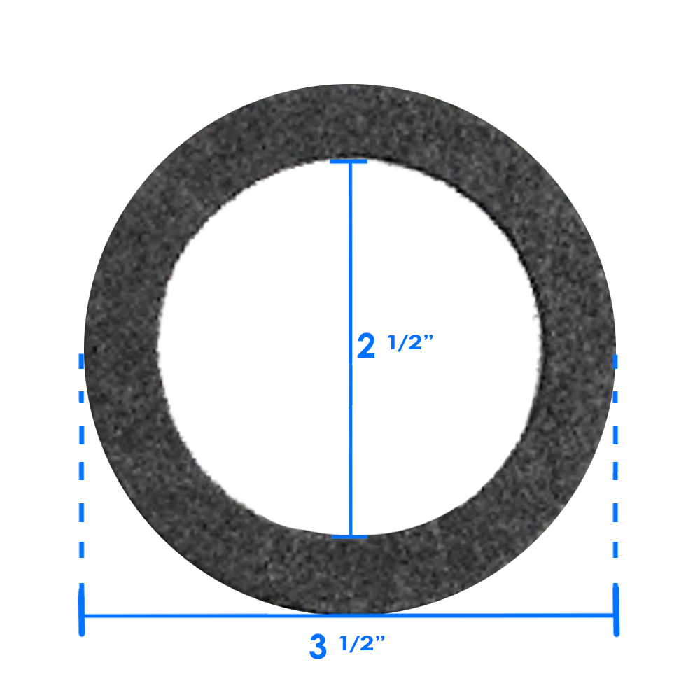 Skimmer Gasket Rings for Kayak Pools® Measurements