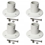 Aluminum Slide Deck Flanges -Set of 4 w/ Concrete Anchor Kit