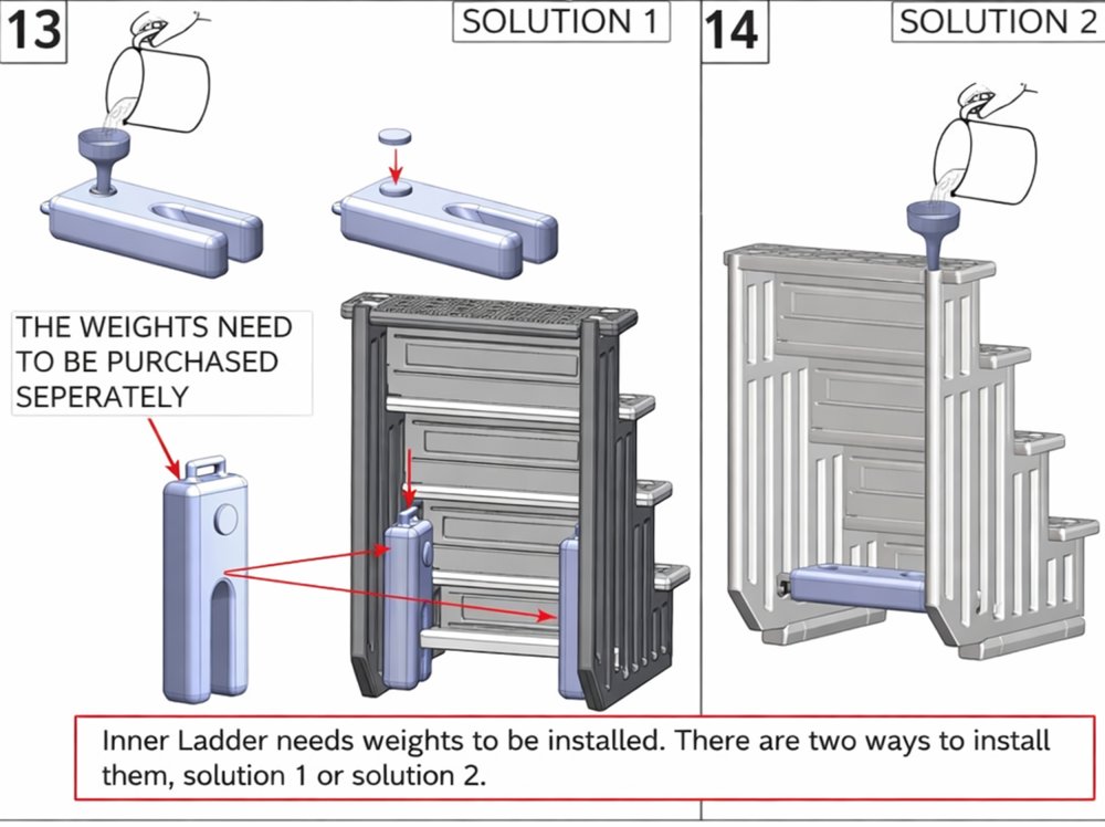 Aqua Select® Weights for Above Ground In Pool Steps - White Pair