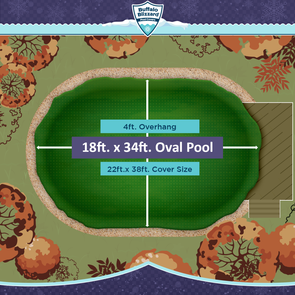 Buffalo Blizzard&reg; Supreme Green/Black Winter Cover w/ Cover Clips - Oval Pools