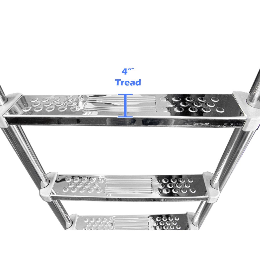 Step Measurements For Aqua Select® Hi-Rise Reverse Bend Stainless Steel In-Pool Ladder