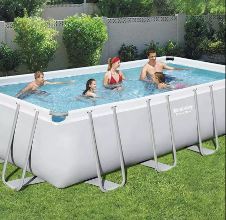 Bestway Rectangular Power Steel Above Ground Pool Set 9' x 18' x 48"