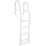 Aqua Select® In Pool Deck Ladder for Above Ground Pools- White Squared Handles
