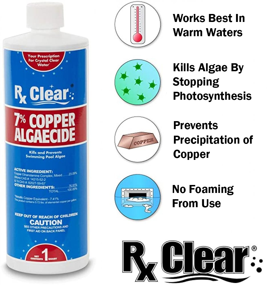 Rx Clear&reg; 7&#37; Copper Algaecide (Various Quantities)