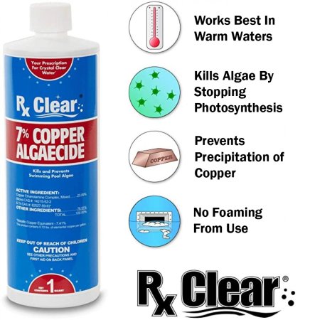 Rx Clear&reg; 7&#37; Copper Algaecide (Various Quantities)