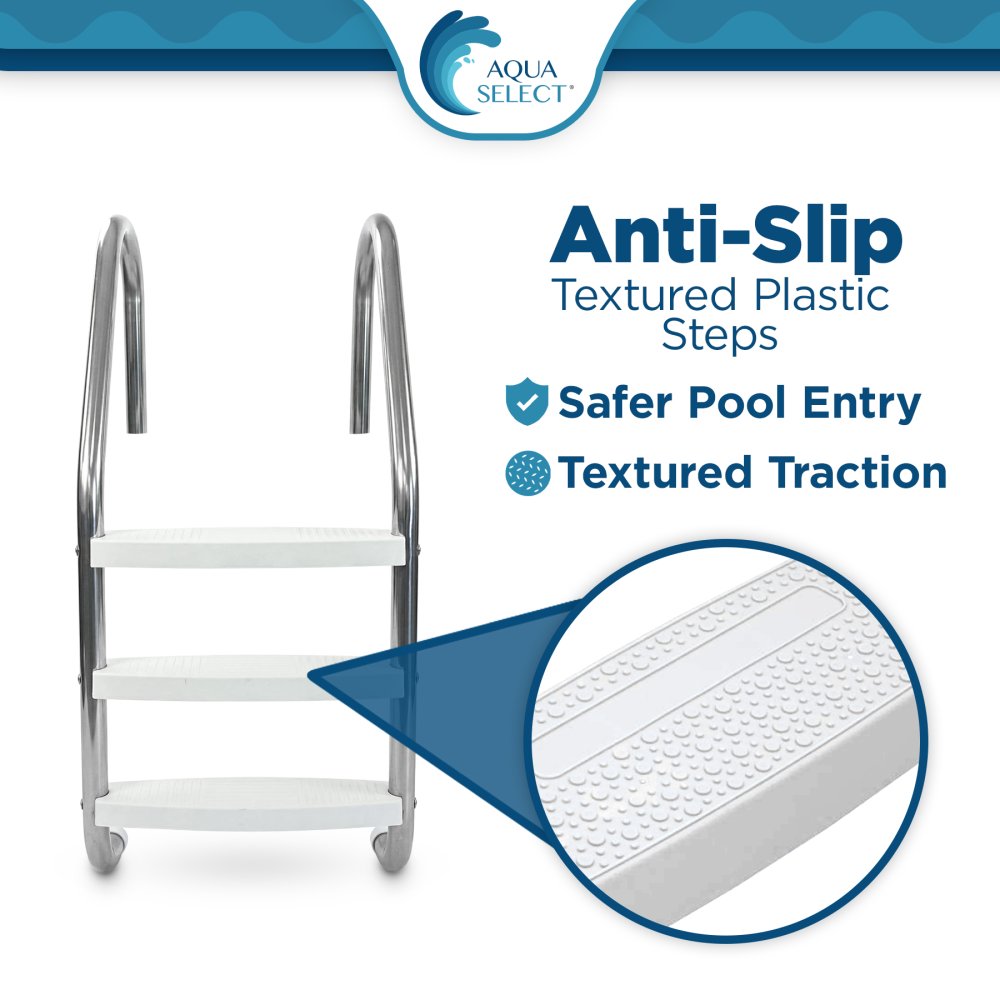 Aqua Select® Inground Stainless Steel Swimming Pool Ladders (Various Steps)