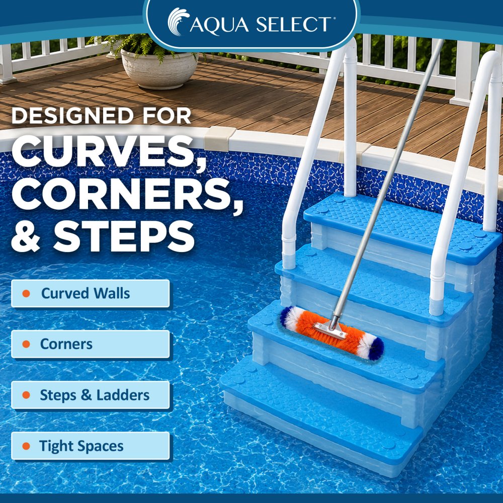 Aqua Select® 18 Inch 360° Brush For Swimming Pool Wall & Floor