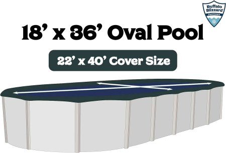 Buffalo Blizzard&reg; Deluxe Winter Cover with Wind Guard Clips - Oval Pools