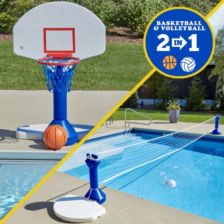 Aqua Select® 2-in-1 Basketball / Volleyball Game for Inground Pools