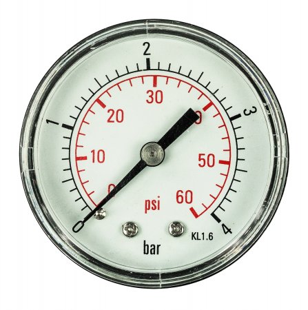 Front Of Aqua Select® Pressure Gauge ¼" Back Mount