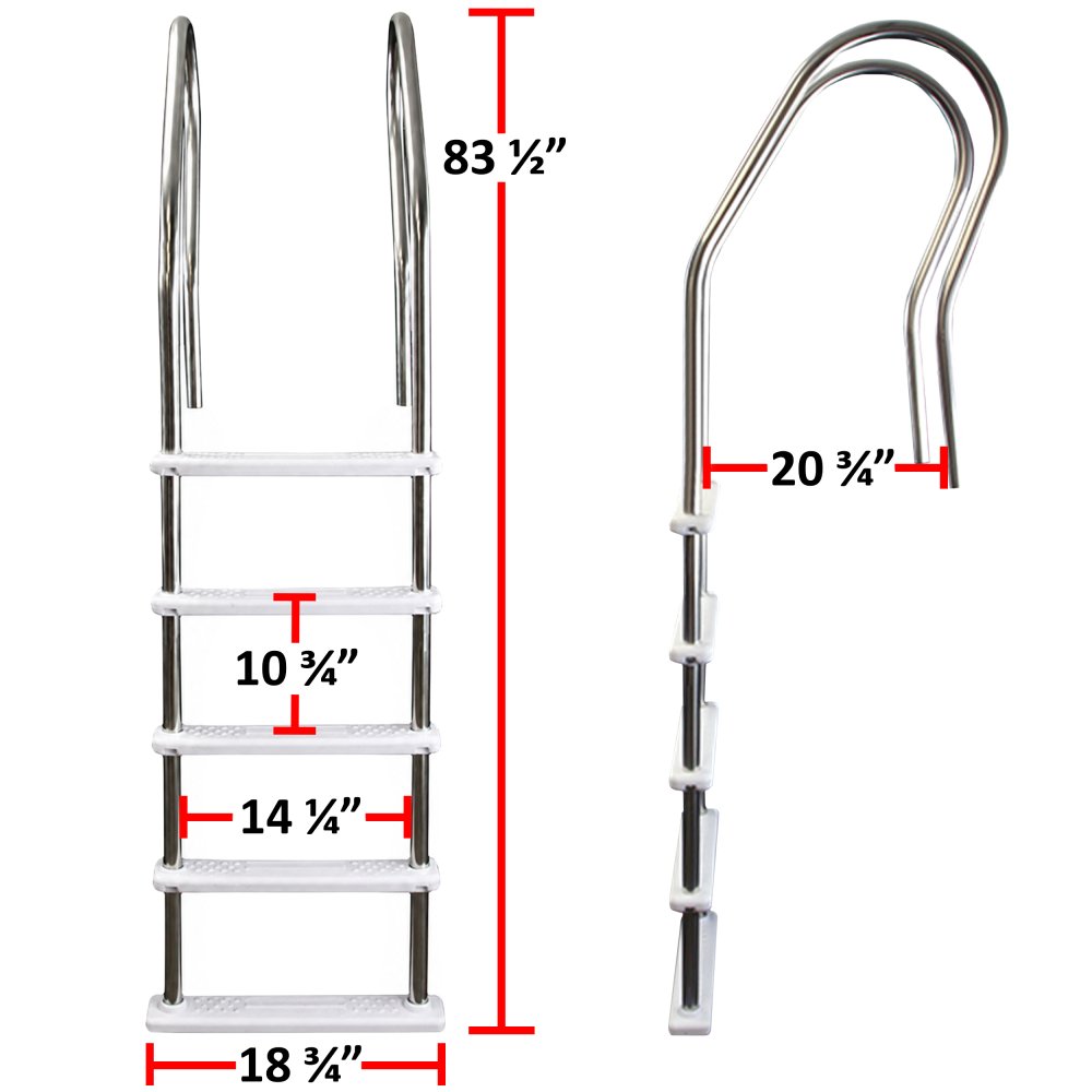 Aqua Select® Hi-Rise Reverse Bend Stainless Steel In Pool Ladders