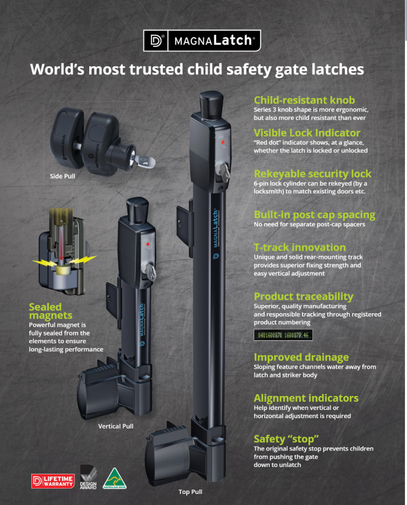 MagnaLatch Series 3 Magnetic Pool Safety Gate Latch