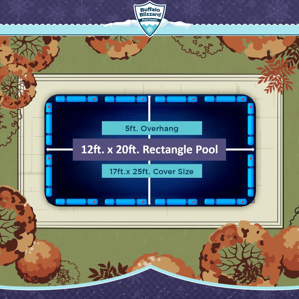 Buffalo Blizzard® Deluxe Blue/Black Winter Cover w/ Waterbag Kit (Various Sizes)