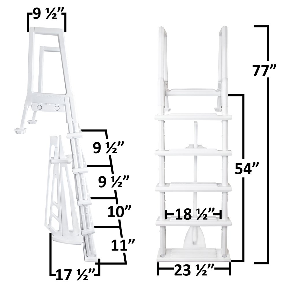 Measurements Of Aqua Select® Heavy Duty Resin In Pool Ladder