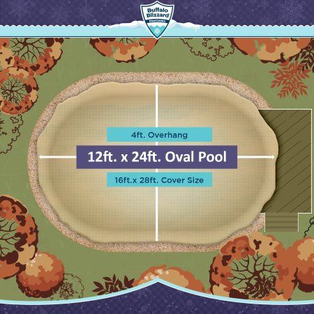 Buffalo Blizzard&reg; Supreme Plus Winter Cover w/ Cover Clips - Oval Pools