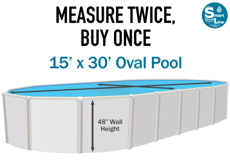 SmartLine&reg; 15' x 30' Oval Manor Beaded Liner - For Esther Williams/Johnny Weismueller Pools Only<Br>  - (Various Heights), 25 Gauge