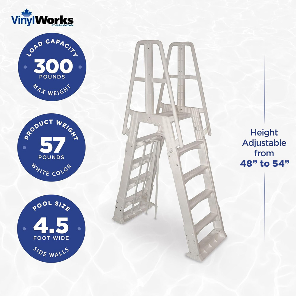 Vinyl Works Slide Lock Resin A-Frame Ladder with Barrier (Various Colors)