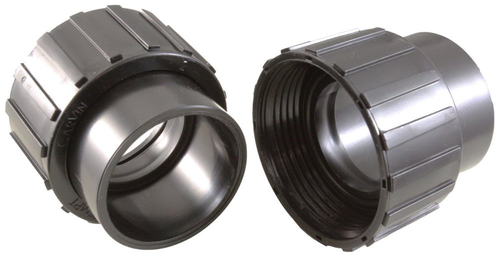 Threaded Above Ground Skimmer Union FBT 2 ½" x 1 ½" FNPT - Black
