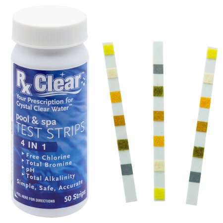 Rx Clear&reg; 4-in-1 Pool Test Strips - 50 Count