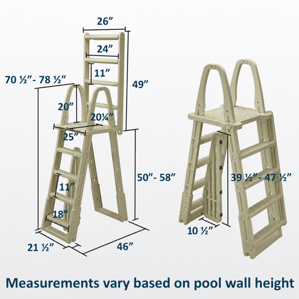 Aqua Select® A-Frame Swing Up & Lock Ladder for Above Ground Pools