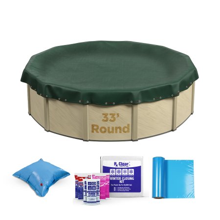 Buffalo Blizzard&reg; Ripstopper&reg; Green Winter Cover w/ Closing Kit - Round Pools