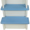 Anti Slip Pearl White Steps With Blue Treads