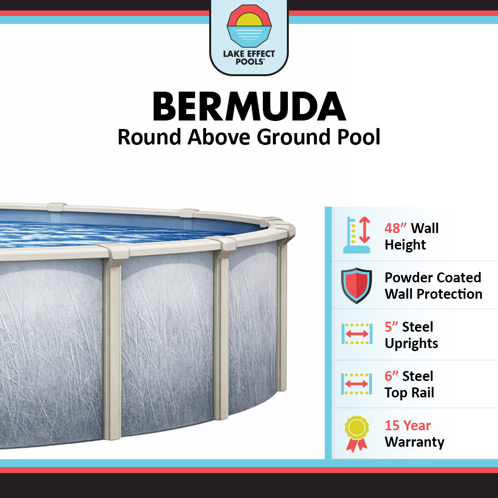 Lake Effect Pools® 27' Round Bermuda Aboveground Pool
